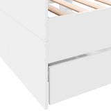Daybed with Drawers without Mattress White 75x190 cm Small Single 3280832