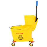 Mop Bucket with Wringer and Wheels Yellow 36 L Polypropylene 154461