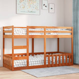 Bunk Bed Wax Brown 80x200 cm Solid Wood Pine 3308588