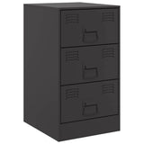 Bedside Cabinets 2pcs Black 34.5x39x62 cm Steel 841776