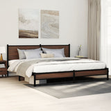 Metal Bed Frame without Mattress Brown Oak 200x200 cm 3301412