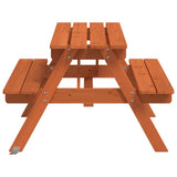 Picnic Table for 4 Kids with Umbrella Hole Solid Wood Fir 4008984