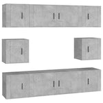 8 Piece TV Cabinet Set Concrete Grey Engineered Wood 3188674