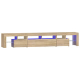 TV Cabinet with LED Lights Sonoma Oak 230x36.5x40 cm 3152788