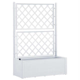 Garden Raised Bed with Trellis and Self Watering System White 313967
