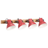 Wall Lamp 25 W Distressed Red 90x25 cm E27 371820