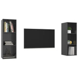 Wall-mounted TV Cabinets 2 pcs High Gloss Grey Engineered Wood 3079861