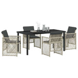Garden Dining Set 5 pcs Light Grey Poly Rattan 3380639