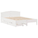 ZNTS Bed Frame without Mattress White 120x190 cm Small Double Solid Wood Pine 3301840