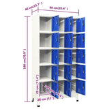 Locker Cabinet Grey and Blue 90x40x180 cm Steel 339826