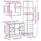 3 Piece Bathroom Furniture Set Brown Oak Engineered Wood 3301174