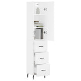 Highboard White 34.5x34x180 cm Engineered Wood 3198865