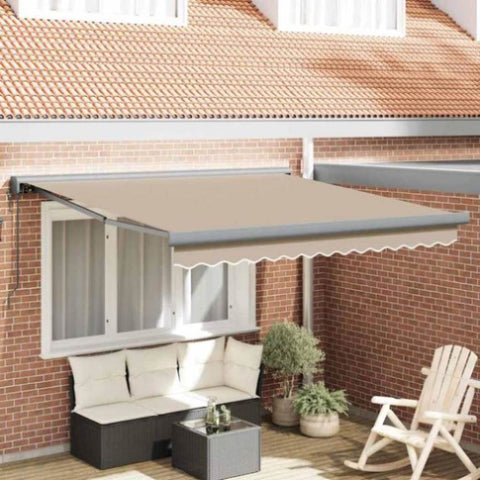 Retractable Awning Manual Beige 300 x 250 cm Fabric, Metal 3330066