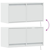 TV Wall Cabinet with LED Lights White 80x31x35 cm 852355