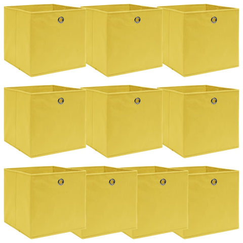 ZNTS Storage Boxes 10 pcs Yellow 32x32x32 cm Fabric 288367