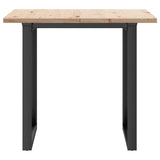 ZNTS Dining Table O-Frame 80x80x75.5 cm Solid Wood Pine and Steel 3282739