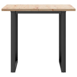 Dining Table O-Frame 80x80x75.5 cm Solid Wood Pine and Steel 3282739