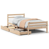 Bed Frame without Mattress 100x200 cm Solid Wood Pine 3301606