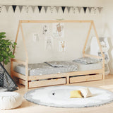 Kids Bed Frame with Drawers 80x200 cm Solid Wood Pine 834465