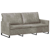 3 Seater Sofa Light Grey 190 x 81 x 82 cm Faux Suede Fabric 42041000