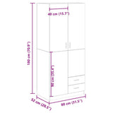 Wardrobe Old Wood 80x52x180 cm Engineered Wood 855886