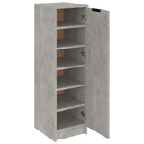 Shoe Cabinet Concrete Grey 30x35x100 cm Engineered Wood 811434