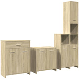 4 Piece Bathroom Furniture Set Sonoma Oak Engineered Wood 3325044