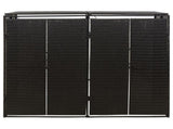 Double Wheelie Bin Shed Black 140x80x117 cm Poly Rattan 319861