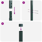 Fence Posts 12 pcs Green 180 cm Powder-coated steel 42012740