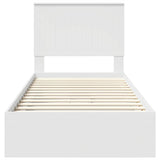 Storage Bed with Headboard White 90 x 190 cm Engineered Wood 3411250