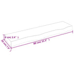 ZNTS Wall Shelf Light Brown 80x20x6 cm Treated Solid Wood Oak 363661