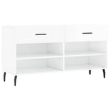 Shoe Bench High Gloss White 102x35x55 cm Engineered Wood 829758