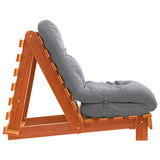 Futon Sofa Bed with Mattress Wax Brown 60x206x11 cm Solid Wood Pine 846748