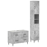 2 Piece Bathroom Cabinet Set HAARLEM Concrete Grey 3417534