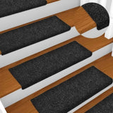 Stair Mats Self-adhesive 30 pcs 65x21x4 cm Black Rectangular Edge 3365693