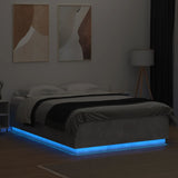 Bed Frame with LED without Mattress Concrete Grey 150x200 cm King Size 3209607