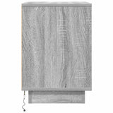 ZNTS Bedside Cabinet with LED Lights Grey Sonoma 38x34x50 cm 861293