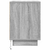 Bedside Cabinet with LED Lights Grey Sonoma 38x34x50 cm 861293