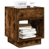 ZNTS Bedside Table with Infinity LED Smoked Oak 40x40x50 cm 3284081