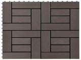 Decking Tile 11 pcs Dark Brown 30 x 30 cm WPC 42046673