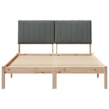 Bed Frame with Headboard Brown 135 x 190 cm Solid Pine Wood 878900