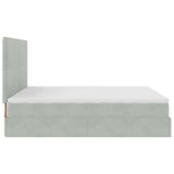 ZNTS Ottoman Bed with Mattresses Light Grey 180x200cm Velvet 3313415