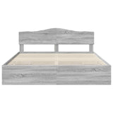 Bed Frame with Drawer Grey Sonoma 180 x 200 cm Engineer Wood 3412982