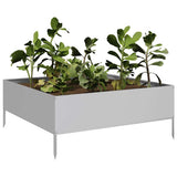 Garden Raised Bed 100x100x25 cm Galvanised Steel 851036