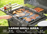 Gas Burner Barbecue Grill, 2 Burner Gas Grill with Side Tables, Warming Rack, Shelf, Thermometer, T3398P553473