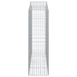 Arched Gabion Baskets 2 pcs 200x50x160/180 cm Galvanised Iron 3145703