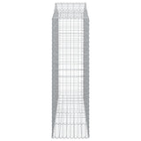 Arched Gabion Baskets 2 pcs 200x50x160/180 cm Galvanised Iron 3145703