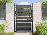 Garden Gate Lockable Black 100x200 cm Aluminium 42004150