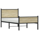 Metal Bed Frame without Mattress Sonoma Oak 107x203 cm 4007900