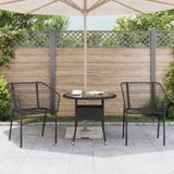 Garden Chair Black PE Rattan, Powder-Coated Steel Durable 369098